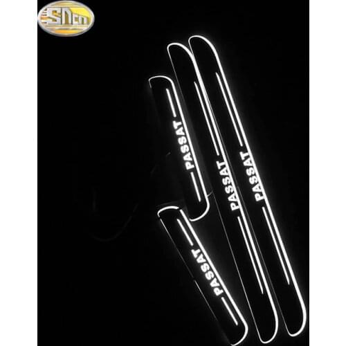 SNCN LED door sill for Volkswagen VW Passat B7 B8 B9 Led moving door scuff plate welcome pedal accessories