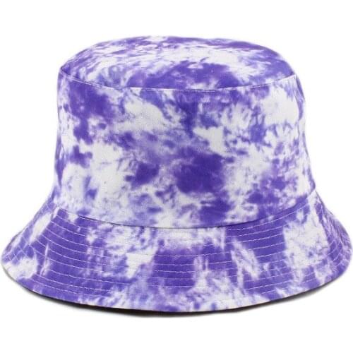 Tie-dye grass purple 2021 Fedora hat Summer new woman hat Tie-dye hat Lavender hat Fixed water pond hat Travel cap