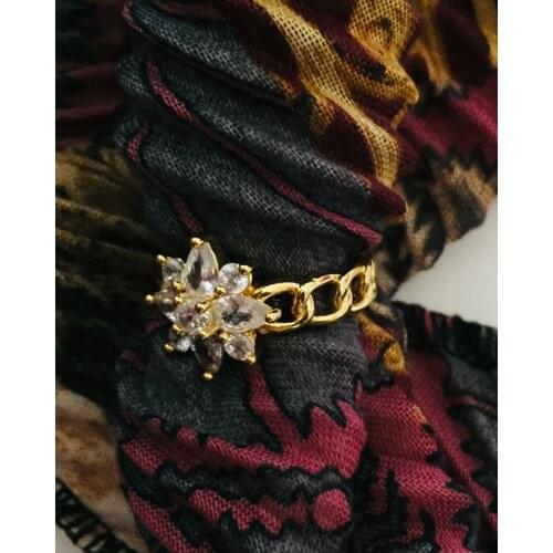 Womens Flower Pattern Zircon Stone, Bright, special sparkly elegant adjustable each finger happens, attractive, fashion, Solid, tarnish, Elegant, Bright