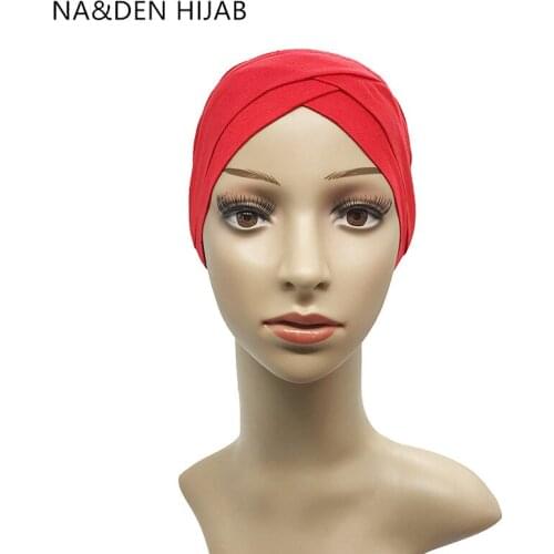NEW Underscarf Islamic inner Cap Lady Hat Women Criss cross tube hat Modal Muslim Headscarf Muslim Hijab 28 colors 120pcs/lot