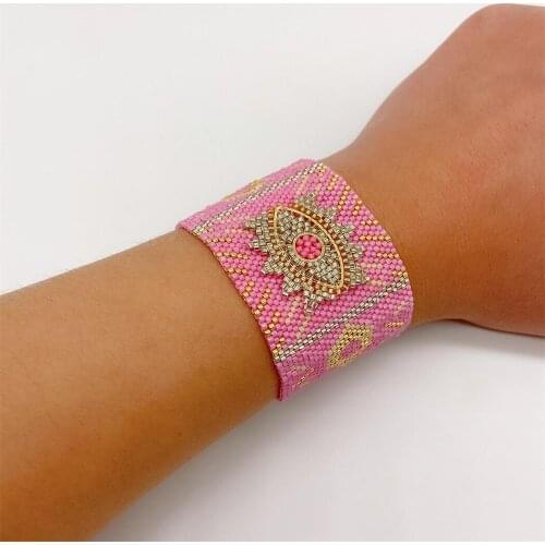 ZHONGVI Evil Eye Bracelets Jewelry Miyuki Pulseras Femme 2021 Mexican Fashion Jewellery Woven Gold Bead Bracelet For Women Gifts