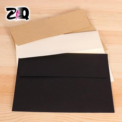 New 10pcs/a lot Retro Handmade Personality blank Black Paper Envelope Concise Envelopes Postcards Protective Envelope 218