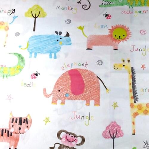 100% cotton cartoon elephant jungle Coconut tree twill DIY for kids bedding sheet handwork patchwork tissues apparel fabrics