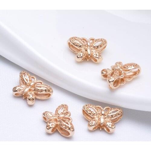 20pcs DIY manual beads gold butterfly limit bead hole loose bead bracelet necklace accessories