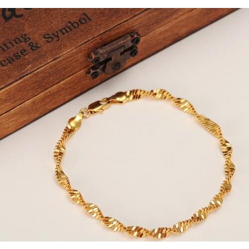 21CM Chain Bracelets For Man Women Gold Color For wedding party gifts DIY charms kid anklets