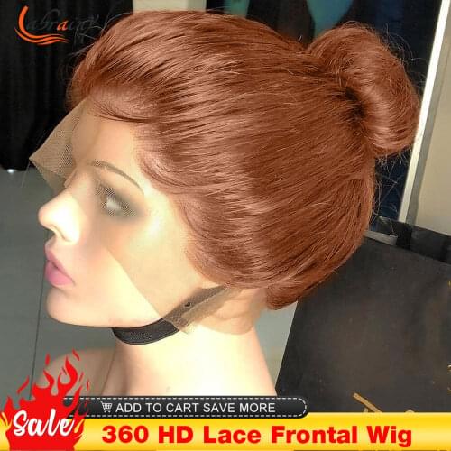 HD Transparant Honey Blonde Human Hair Lace Frontal Wigs 13X6 Lace Front Ginger Pre Plucked Baby Hair Bleached Knots Wigs