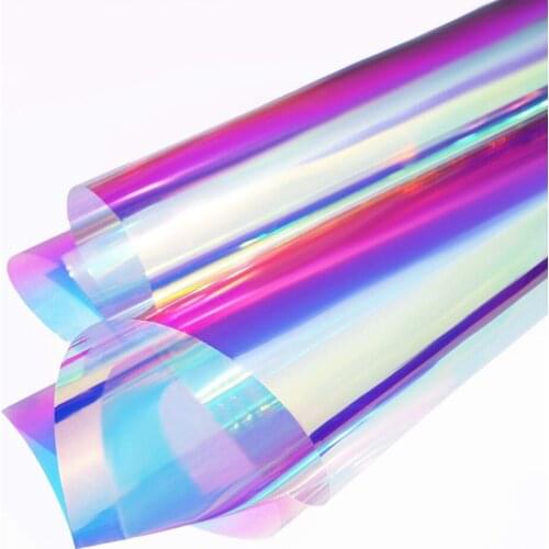 60x500cm Holographic Iridescent Window Film Adhesive Glass Chameleon Rainbow Effect for Home Decal DIY Christmas Party Decor