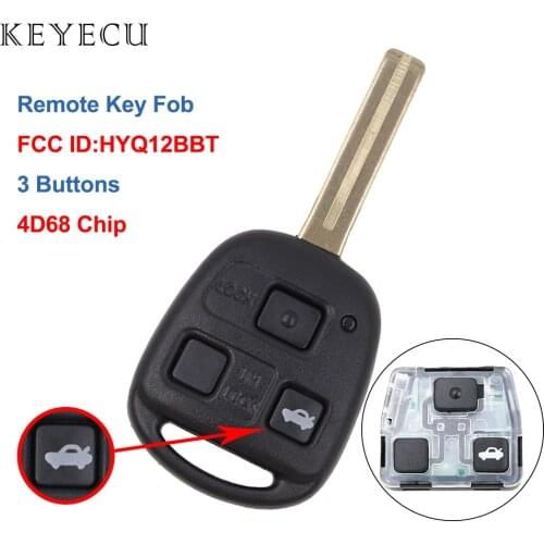 Keyecu Car Remote Key 3 Buttons 4D68 Chip with TOY48 Blade for Lexus RX330 RX350 RX400h RX450h - HYQ12BBT