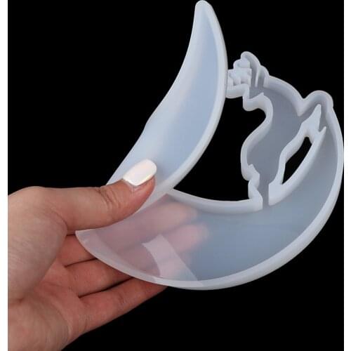 DIY Moon Resin Mold Mirror Moon Fawn Cat Epoxy Mold Angel Moon Silicone Mold Fashion Jewelry Making Tools Accessories