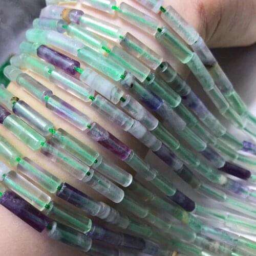 Loose beads fluorite/rhodochrosite/lapis/amethyst/jade/sodalite pillar 4*13mm for DIY jewelry making FPPJ wholesales nature