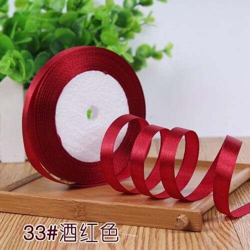 Hot Burgundy Color Satin Ribbon 10mm 22meters for Wedding Party Decoration Gift Packing DIY Handmade Crafts Garment Accessories
