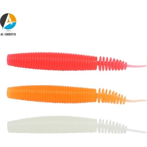 AI-SHOUYU New Style Trout TPR Soft Bait 68mm/3.6g 96mm/5.5g Artificial Wobblers Soft Worm Grub Swimbait Ocean Rock Fishing Lure