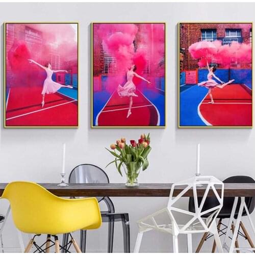 Full Square Round Diy Diamond Painting Ballet Girl Pink Princess Triptych Mosaic Cross Stitch Embroidery Christmas GiftsZP-4015