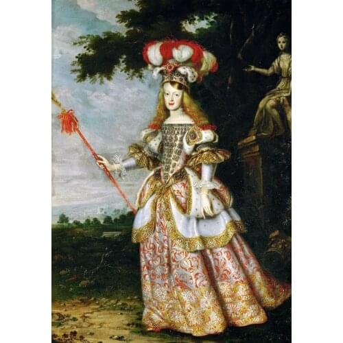 Classical figurative painting canvas poster picture decor art portrait print Jan Thomas Margarita Teresa in a theatrical costume