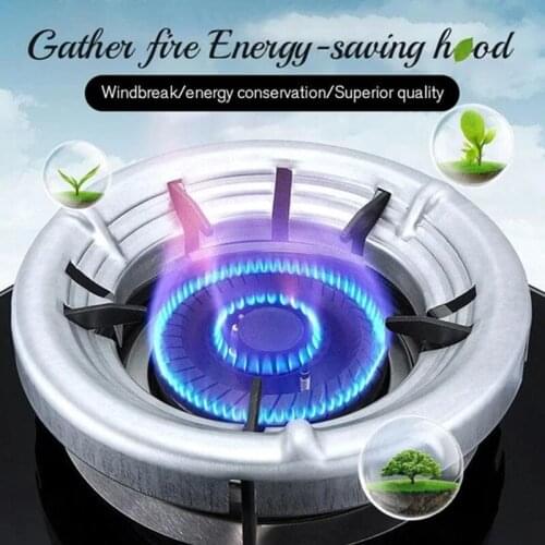 Stainless Iron Fire Stove Cover Energy Saving Gas Hood Windproof Gather Fire for Kitchen E2S