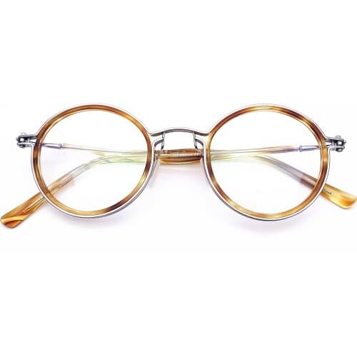 Belight Optical Design Men Acetate Titanium Small Retro Vintage Prescription Eyeglasses Optical Spectacle Frame Eyewear SC013