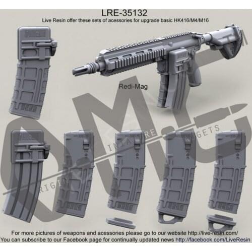 Live Resin LRE-35132 1/35 M16/M4/AR15/HK416 magazine set 2 - M16/M4/AR15/HK416