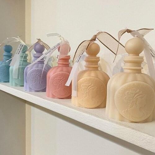 New 3D Perfume Bottle shape Candle mold silicone Molds for candle Wax mould handmade candle making