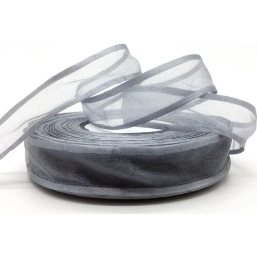 Wholesale 5Yards 1"(25mm) Gray Broadside Organza Ribbon Bow Wedding Christmas Party Wrapping Decoration Lace Crafts