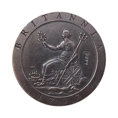 24 - K gold plated 1797 United Kingdom 1 Penny - George III coins copy