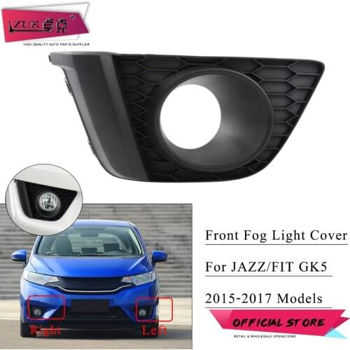 ZUK Front Bumper Fog Light Cover Fog Lamp Hood Garnish Trim For HONDA FIT JAZZ GK5 2015 2016 2017 71108-T5R-A10 71103-T5R-A10