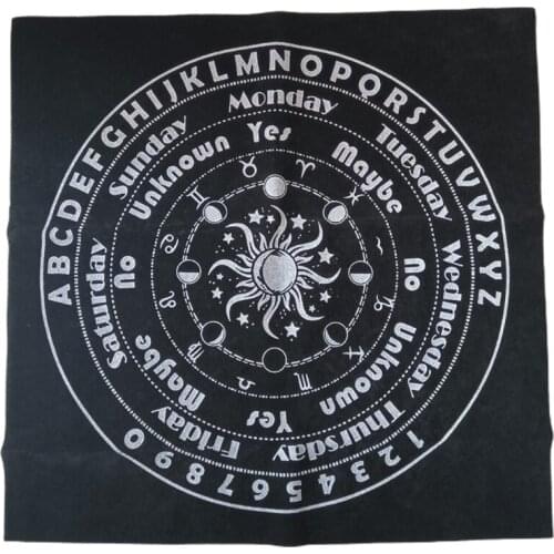 R58E 30x30cm Art Pagan Altar Cloth Tablecloth Divination Game Card Pad Pendulum Chart Table Cover