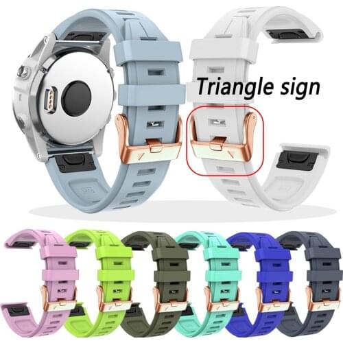 20mm Smart Watch Band Strap For Garmin Fenix 6 6S Pro 5 5S Plus Quick Release Silicone Wristband Rose Gold Steel Buckle Bracelet