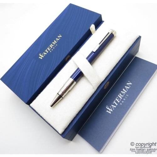Waterman Perspective Blue Ballpoint Pen + Leather Sheath Gift Set | İsme Special Pen | Gift Pen