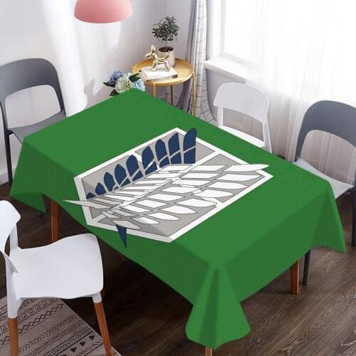 Attack On Titan Logo Tablecloth Party Decoration Picnic Table Rectangular Table Covers Wedding Event Home Dining Tea Table Cloth