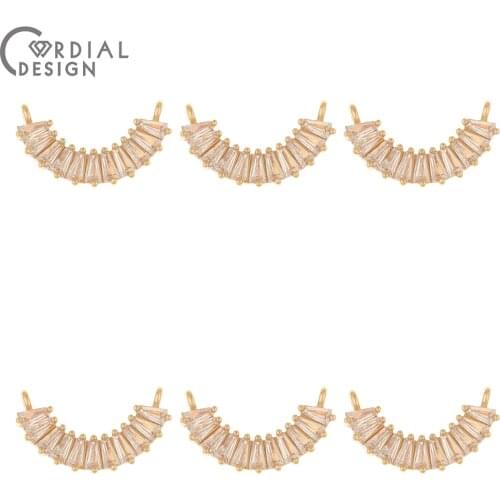 Cordial Design 30Pcs 10*18MM DIY Connectors/Jewelry Accessories/Hand Made/Necklace Making/CZ Charms/Jewelry Findings & Component