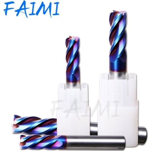 Solid Carbide End Mills Hrc70 Corner Radius Milling Cutter ALTiSiN Blue Nano Coating 4 Flute Cnc Center Alloy Tungsten Steel Bit