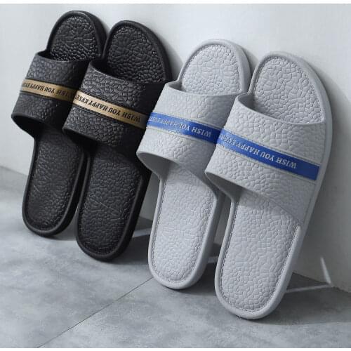 Korean slippers indoor antiskid household thick bottomed flip flops soft bottomed comfortable couples cool bath slippers