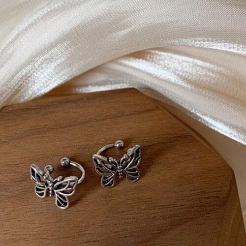 Korean New Metal Hollow Butterfly Ear Clips for Women Girls Cute No Piercing Fake Cartilage Ear Jewelry 2021 Fashion Kolczyki