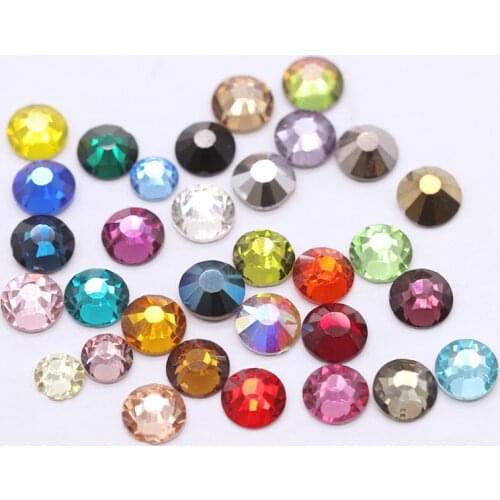 New Rainbow Glitter Rhinestones Crystal SS3-SS34 Non Hot Fix FlatBack Strass Sewing &Fabric Garment Nail Art Rhinestones Crafts