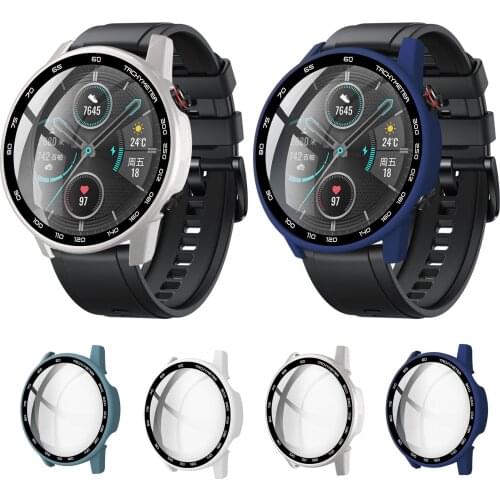 Hard Edge Glass Screen Protector Case Shell Frame For Huawei Honor Magic Watch 2 46MM Magic2 Protective Bumper Cover Accessories