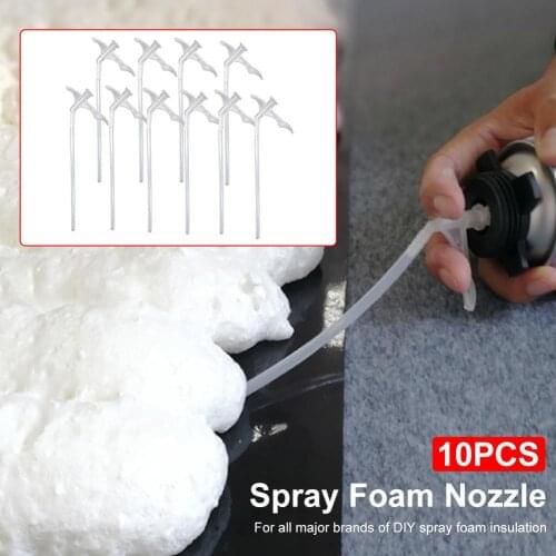 10pcs Spray Foam Replacement Tubes Nozzle Plastic Gap Filling Tube For DIY Spraying Spray Foam Nozzle With Duct