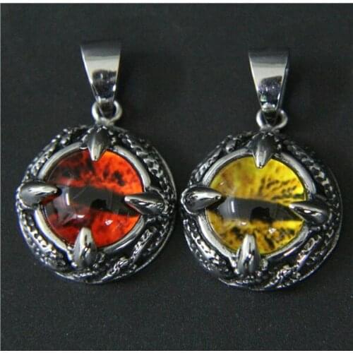 100% Personal Design Dinosaur Eye Ball Pendant 316 Stainless Steel Fashion Fashion Biker Cool Pendant