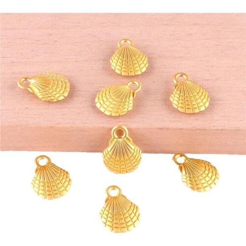 12pcs 23393 Gold Color Ocean Shell Conch Charms Pendant For Jewelry Making Bracelet Handmade Accessories
