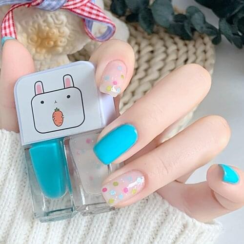 2 In 1 Nail Polish Water-Based Tearable Sequins Gel Varnishes Free Baking Lasting Quick Dry Hybrid Lacquer Nail Art Decorations