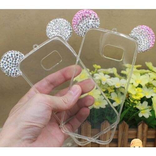 3D Fashion Glitter Cover Capa For Samsung Galaxy S5 S6 S7 S8 Plus J7 J5 J3 2016 2017 Phone Case Fundas Cartoon Cute Ears Coque