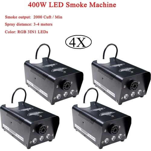 4Pcs/Lot NEW 400W LED Smoke Machine DMX512 LED RGB 3IN1 Fog Machine For KTV Disco Party Stage Professional DJ Equipment