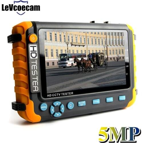 5 Inch CCTV Tester AHD TVI CVI Coaxial HD Video Monitor Tester Analog Video Test UTP Cable Test VGA/HDMI Input DC12V Output Came