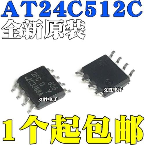 5 pçs/lote AT24C512 AT24C512C-SSHD-T 2FCD 2FC SOP8 C