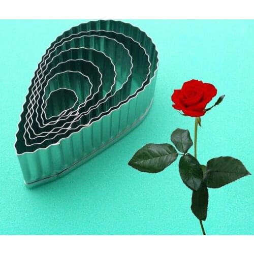7 pcs/set Rose Flower Leaves Cutters Set Stainless Steel Fondant Cakes Decorating Tools