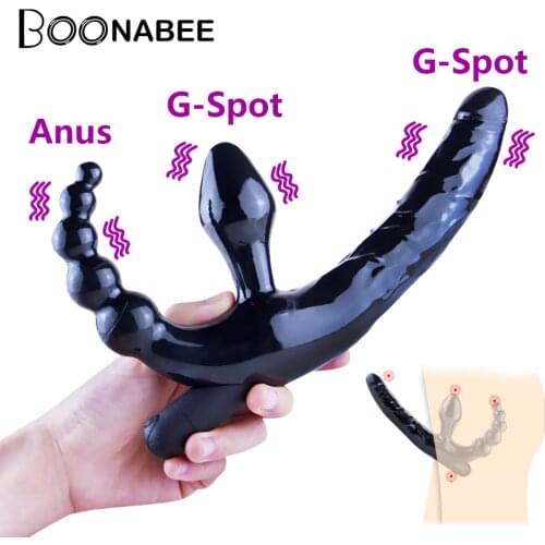 Strapless Strapon Dildo Vibrator Anal Plug Sex Toys for Adult Prostate Massager Realistic Dildos for Women Lesbian Gay Sex Toys