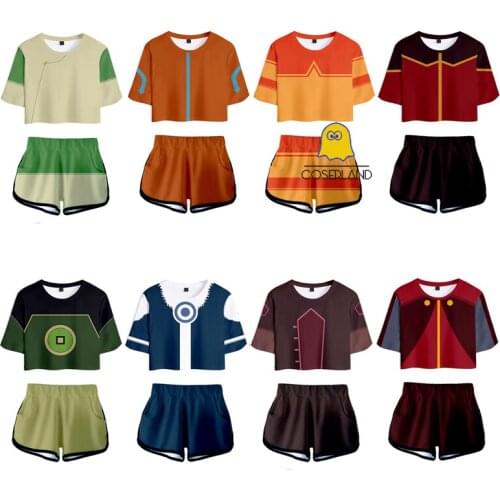 Anime Cheerleading Dress Avatar Last Airbender Cosplay Costume Katara Crop Top for Girls Zuko Sokka TophBeifong Iroh Aang Suit