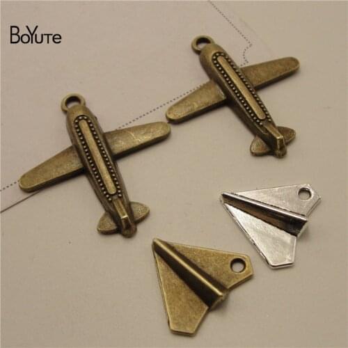 BoYuTe Wholesale Metal Alloy Airplane Charms Pendant Diy Hand Made Jewelry Accessories