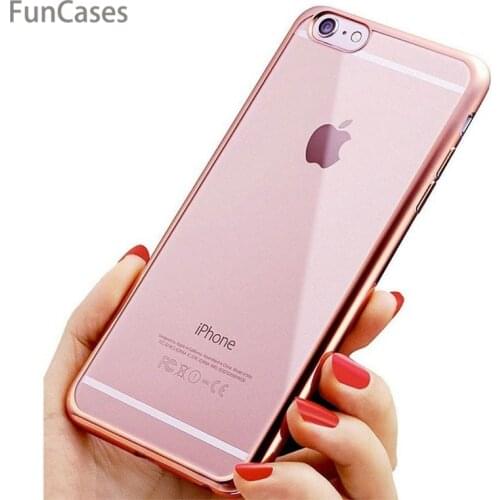 Case for iPhone X 8 7 6 6s Plus 5 5s SE Clear Back Cover Shock-Absorption Transparent Soft Electroplate Anti-Scratch phone5