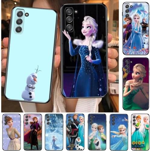 Anna Frozen Girl Phone cover hull For SamSung Galaxy S8 S9 S10E S20 S21 S5 S30 Plus S20 fe 5G Lite Ultra black soft case