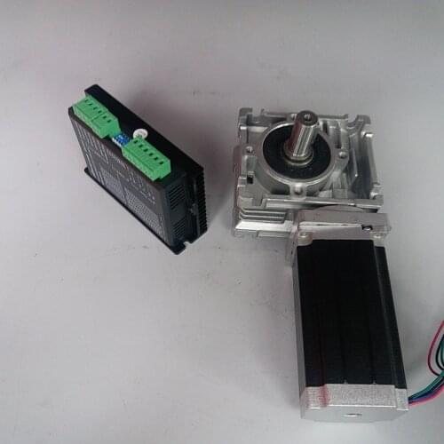 5:1 Worm Gearbox RV040 Speed Reducer RV40 18mm output Stepper Motor Driver kit Nema34 9.5Nm 1360Oz-in 2ph 4 Wires for CNC Router